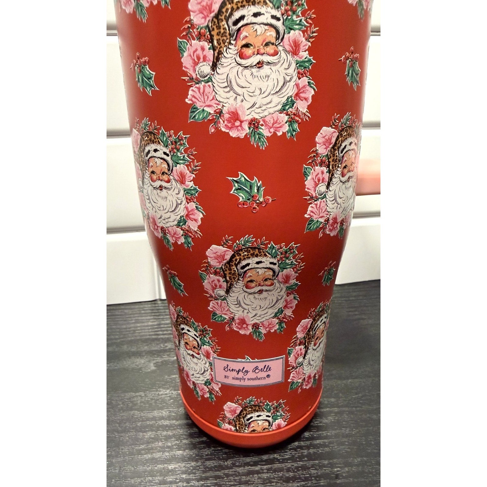 NWT Simply Southern 40oz Tumbler - Vintage Floral Santa Christmas Mug