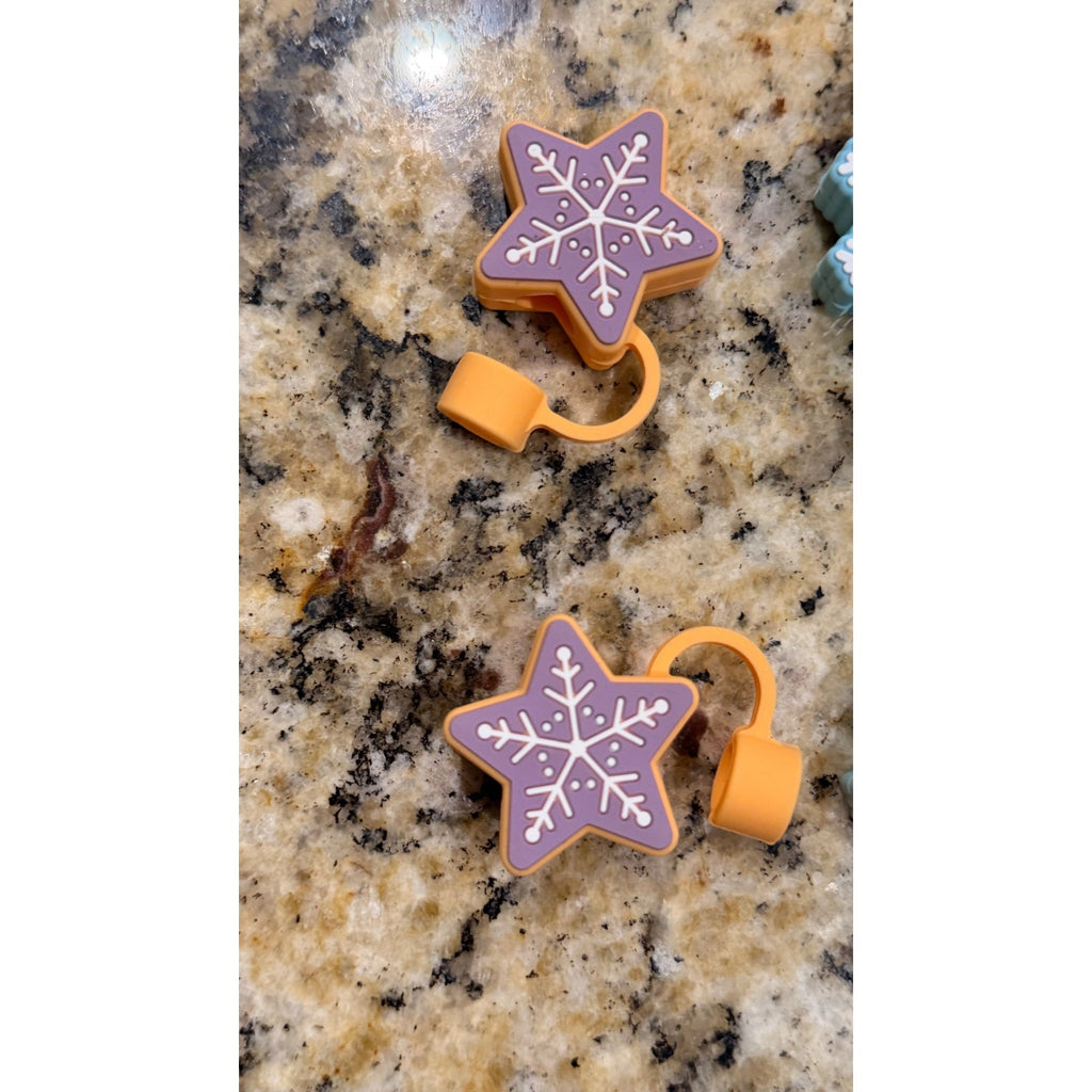 Target Bullseye's Playground Set of 4 Snowflake Straw Toppers NEW