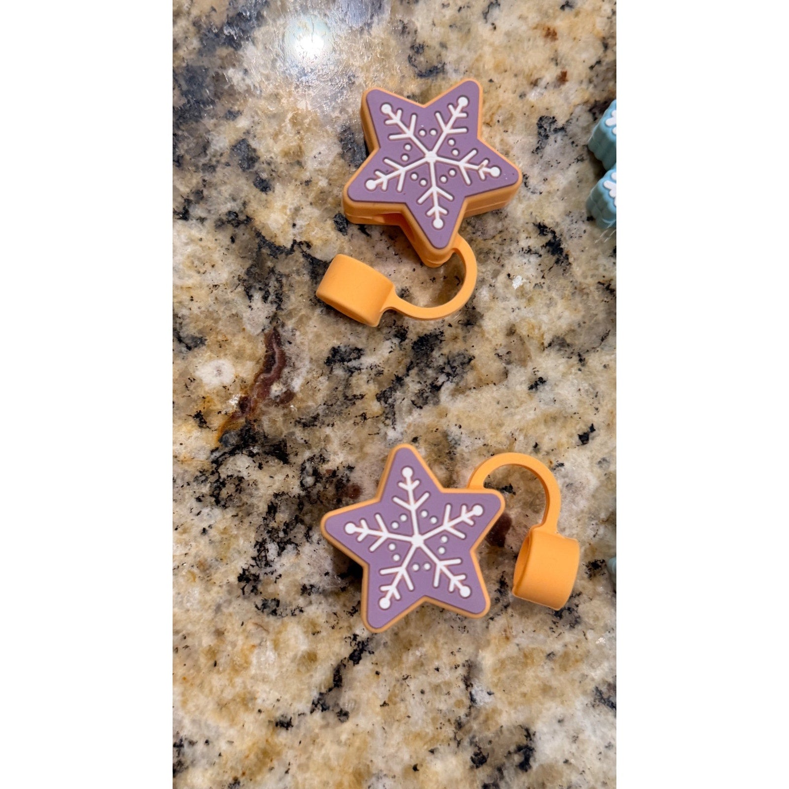 Target Bullseye's Playground Set of 4 Snowflake Straw Toppers NEW