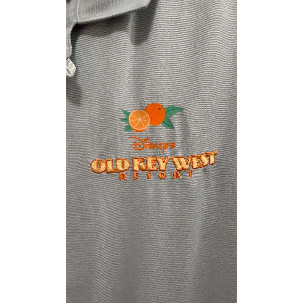 Disney Vacation Club Old Key West Embroidered Camp Shirt Light Blue NWT Large