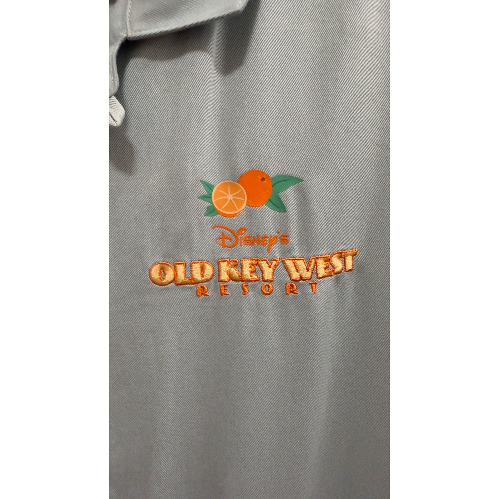Disney Vacation Club Old Key West Embroidered Camp Shirt Light Blue NWT Large