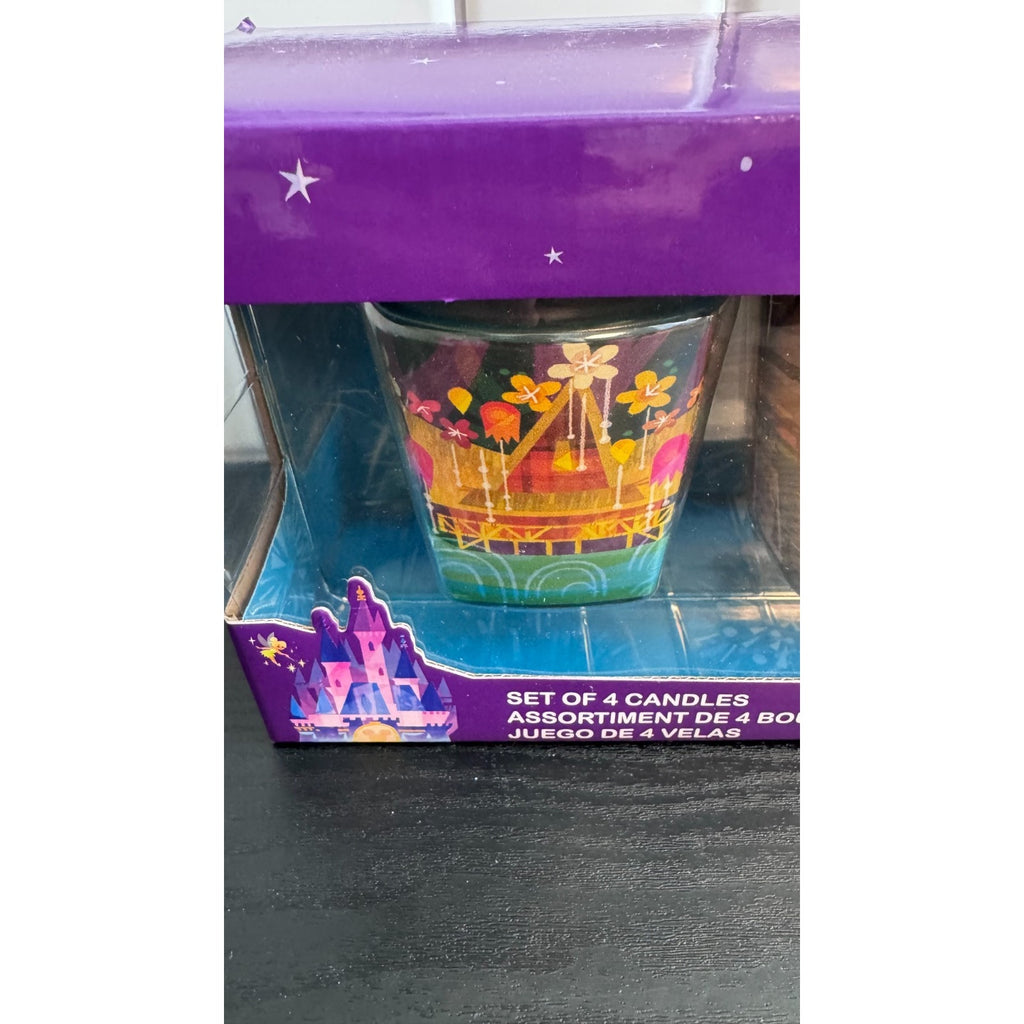 Disney Parks Exclusive Joey Chou Castle Collection 4 Candle Set Attractions NEW