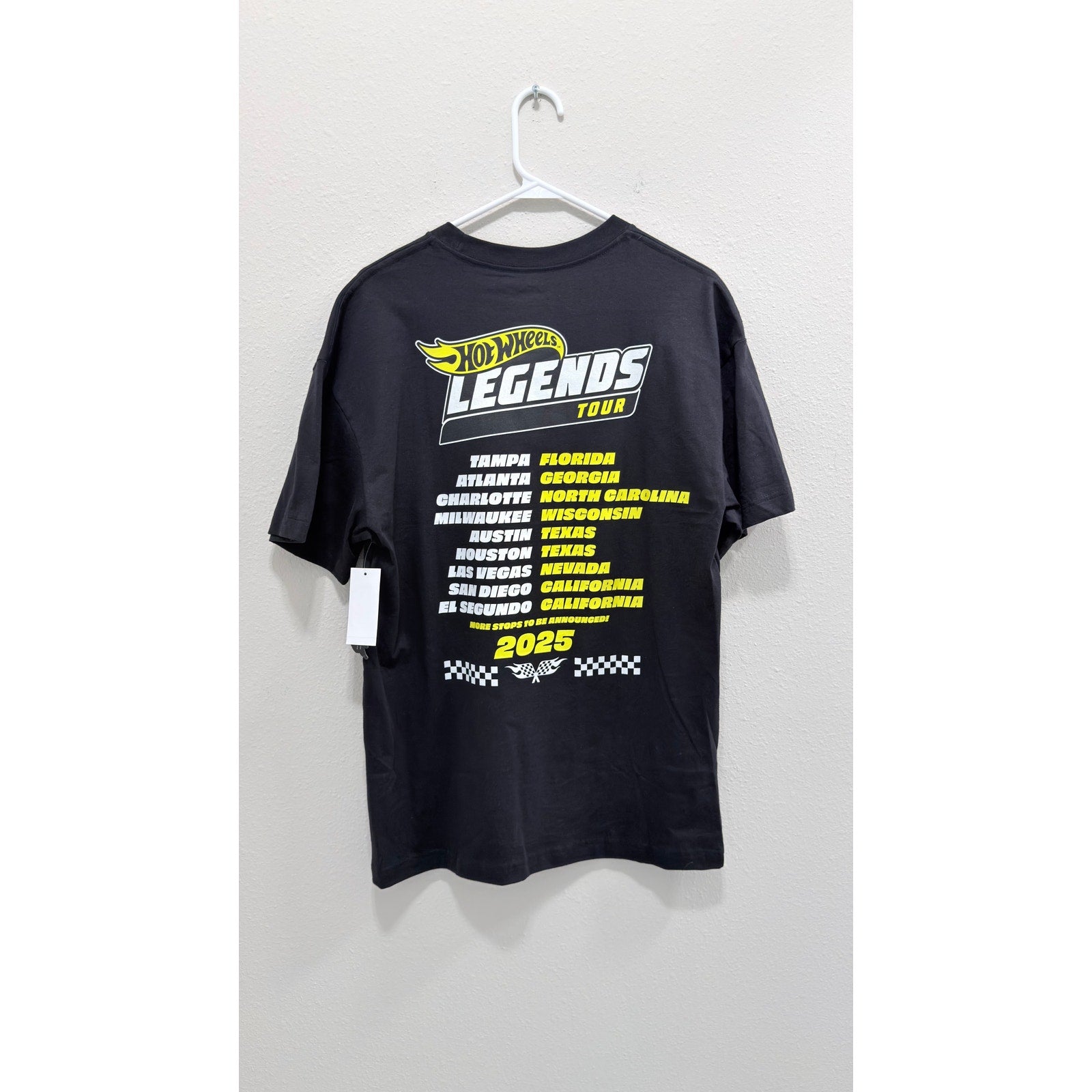 Hot Wheels Legends Tour 2025 Graphic T-Shirt Unisex Large Black NWT