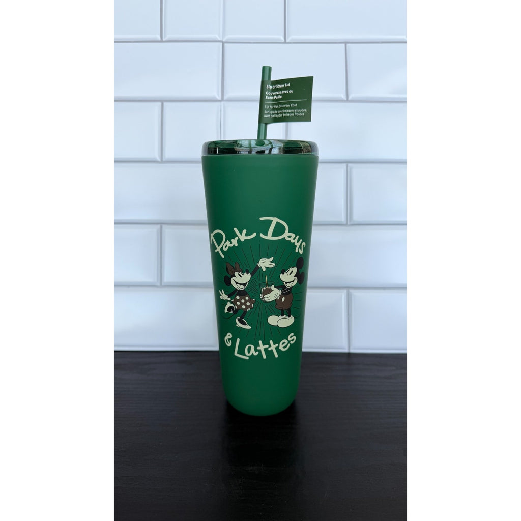 NWT Disney Starbucks 2026 WDW Green 24 oz Venti Tumbler Park Days & Lattes