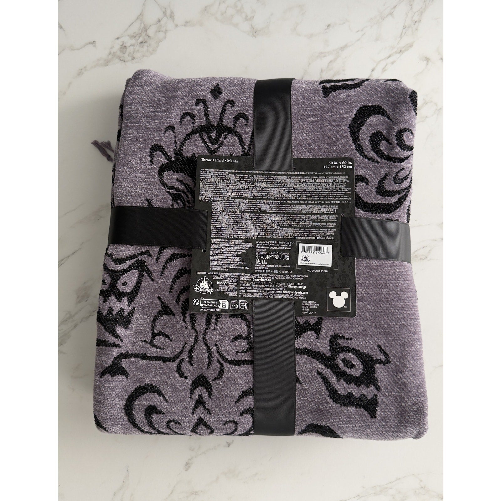 Disney Haunted Mansion Wallpaper Chenille Throw Blanket 50x60 NEW