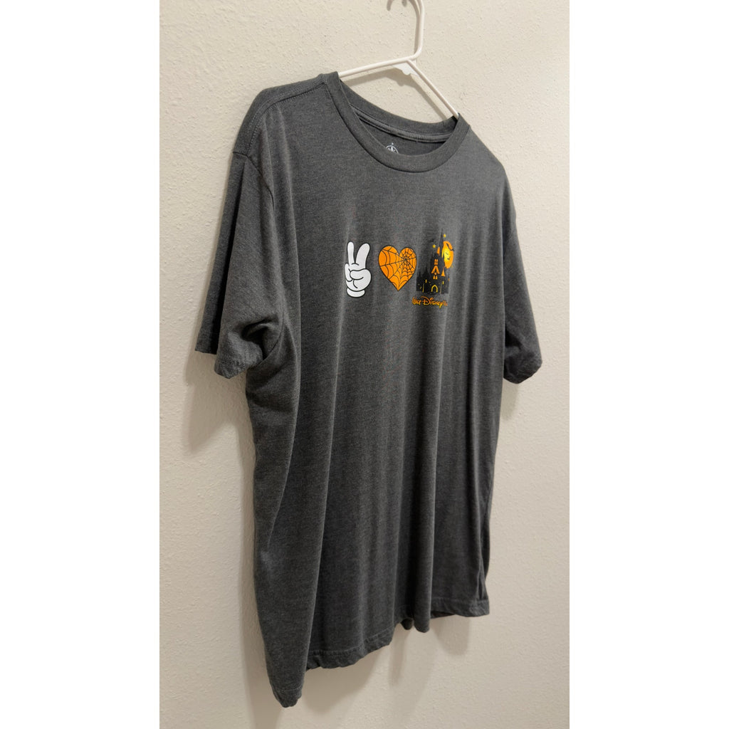 Disney Parks Walt Disney World Halloween Peace Heart Castle T-Shirt Large NWT
