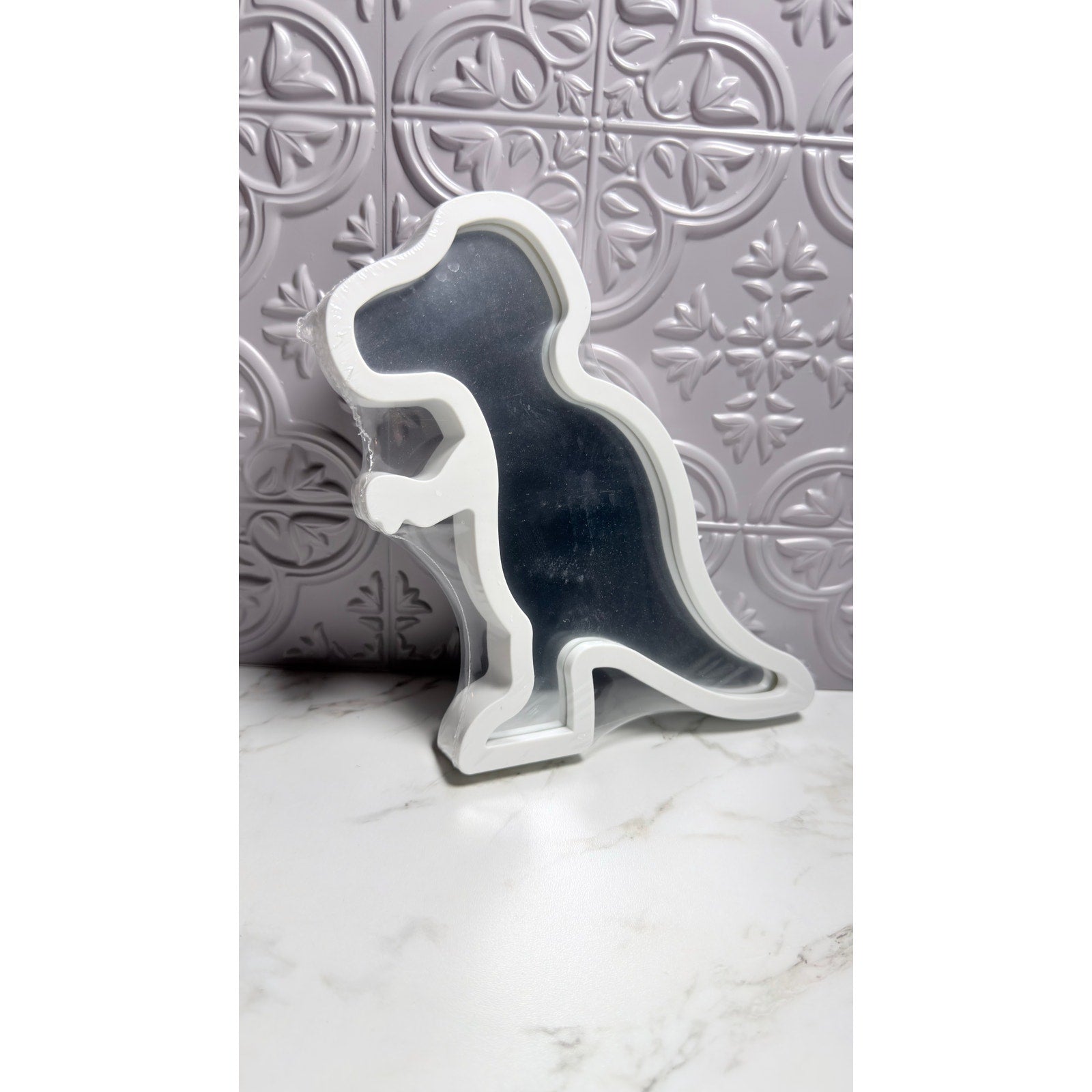 Dinosaur Shaped Wall Tabletop Mirrors White Set of 2 - T-Rex Stegosaurus NEW