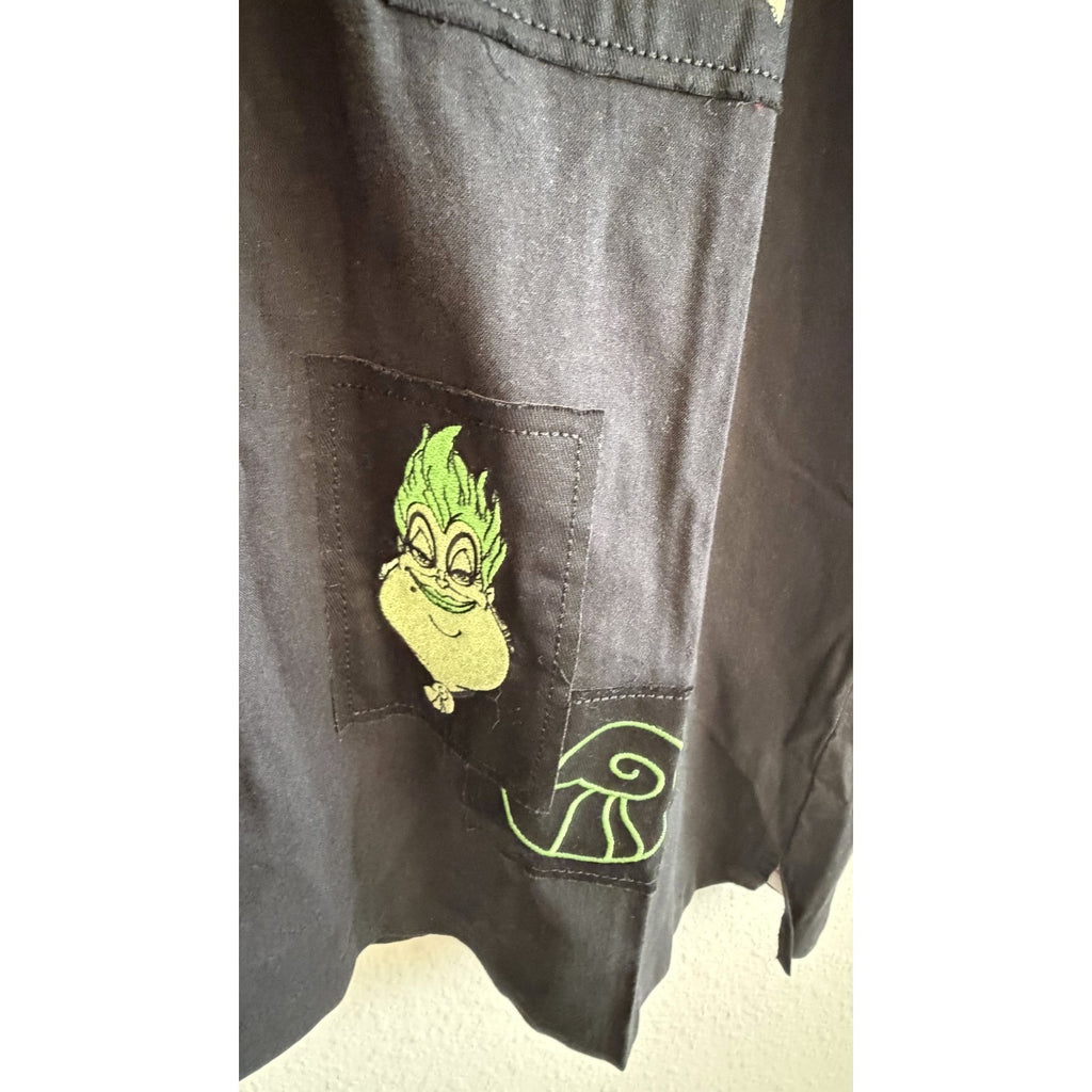 NEW Disney Villains Our Universe Glow-In-The-Dark Woven Shirt - Men’s Large