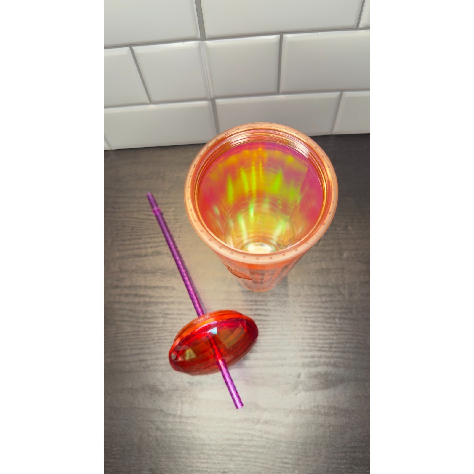 NWT Starbucks 24oz Red and Purple Kaleidoscope Tumbler - Venti Cold Cup