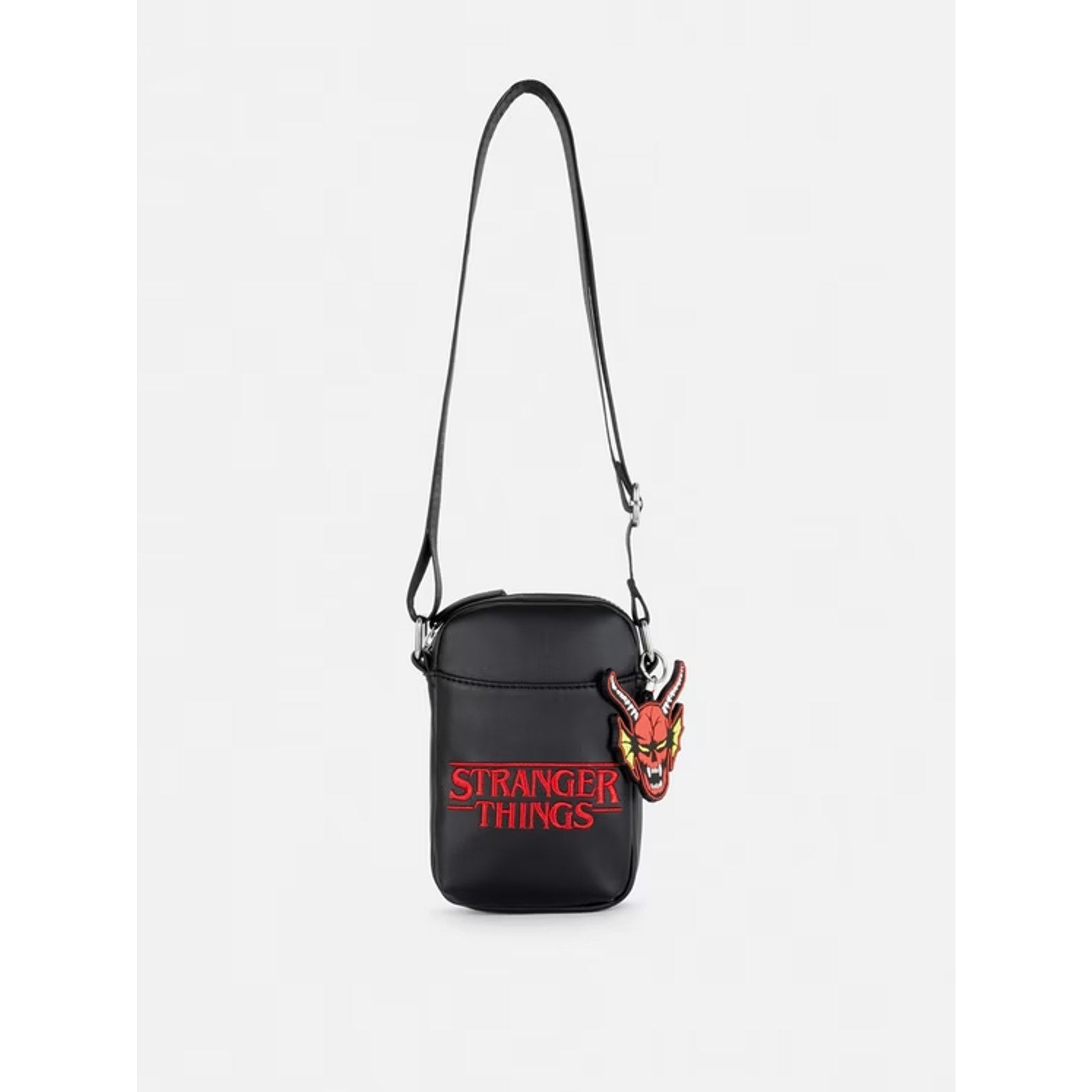 Primark Stranger Things Logo Crossbody Phone Bag Removable Demogorgon Charm NWT