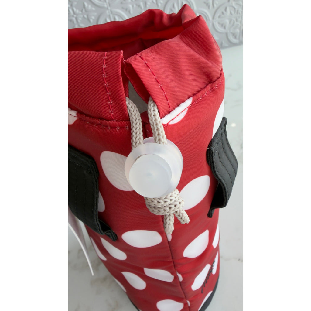 Disney Parks Lug Minnie Mouse Polka Dot Water Bottle Holder Bag Crossbody NEW
