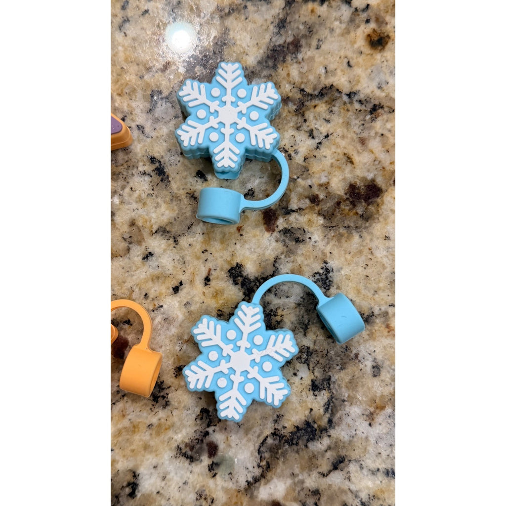 Target Bullseye's Playground Set of 4 Snowflake Straw Toppers NEW