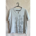 NWT Disney Parks Epcot Center Logo Tee Shirt Gray Two Button V-Neck Adult XL