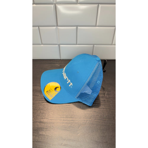 Carhartt Blue Lagoon Trucker Hat - Canvas & Mesh Logo Cap - NWT