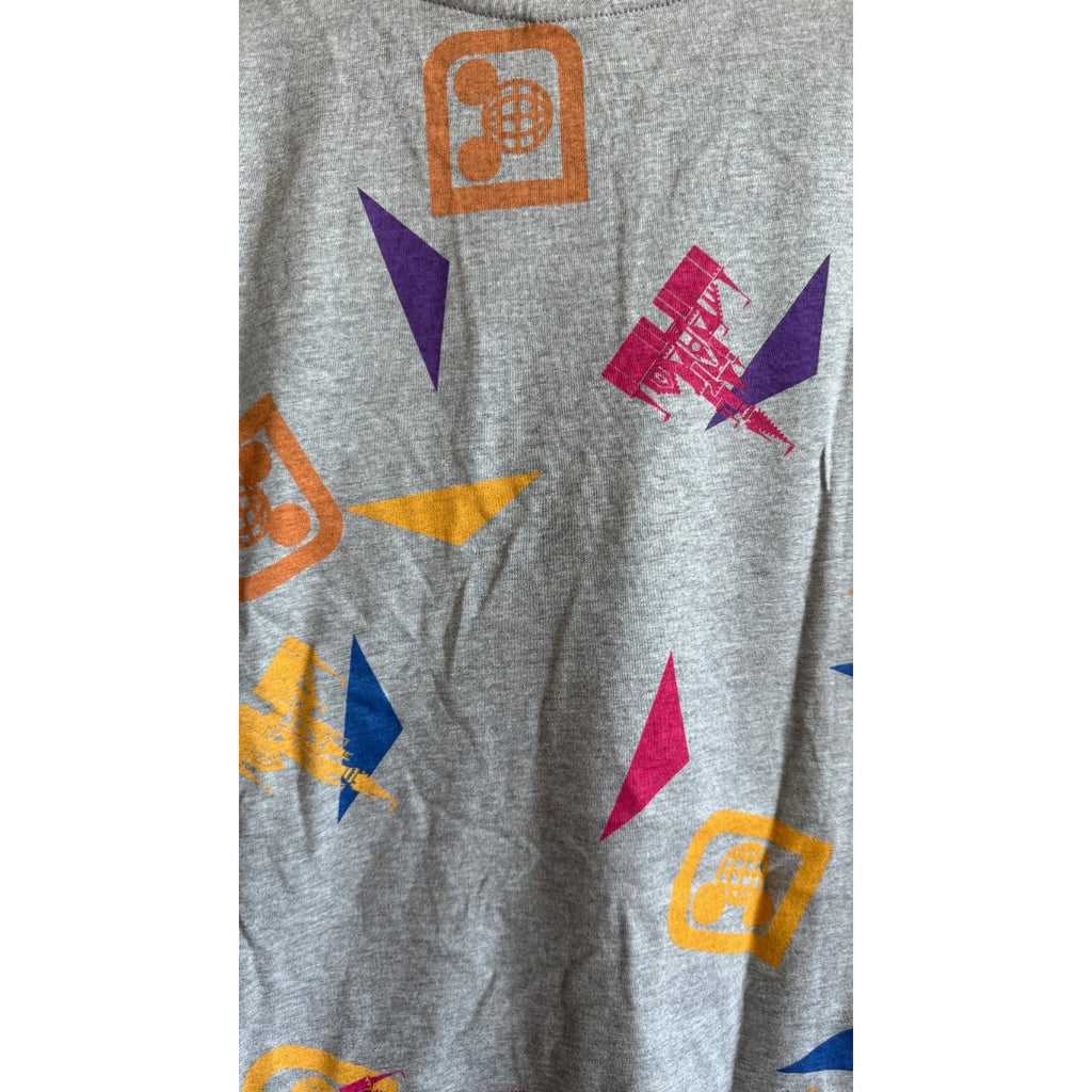 Walt Disney World Parks Retro Throwback Allover Print T-Shirt | Large NWT