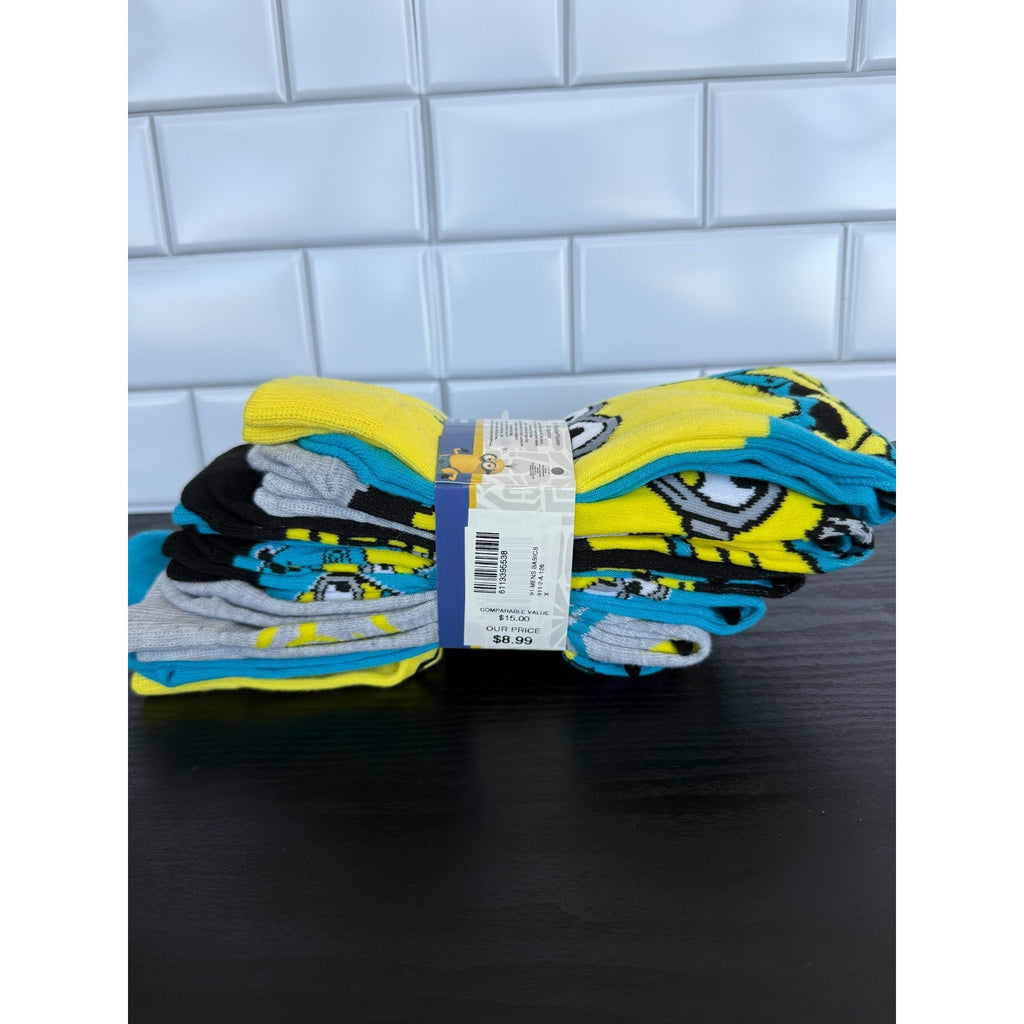Illuminations Minions Crew Socks Unisex Size 6-12 6-Pack NWT