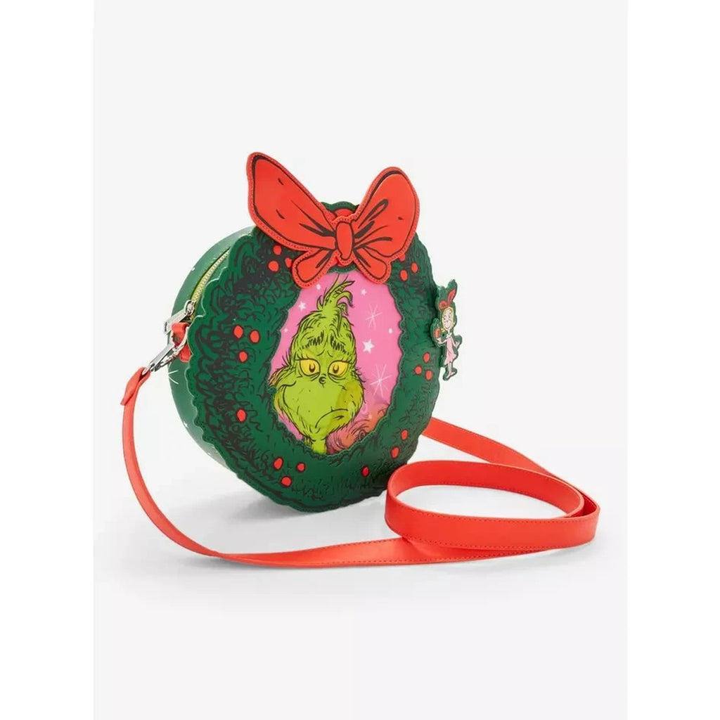 NEW Loungefly How The Grinch Stole Christmas Lenticular Wreath Crossbody Bag