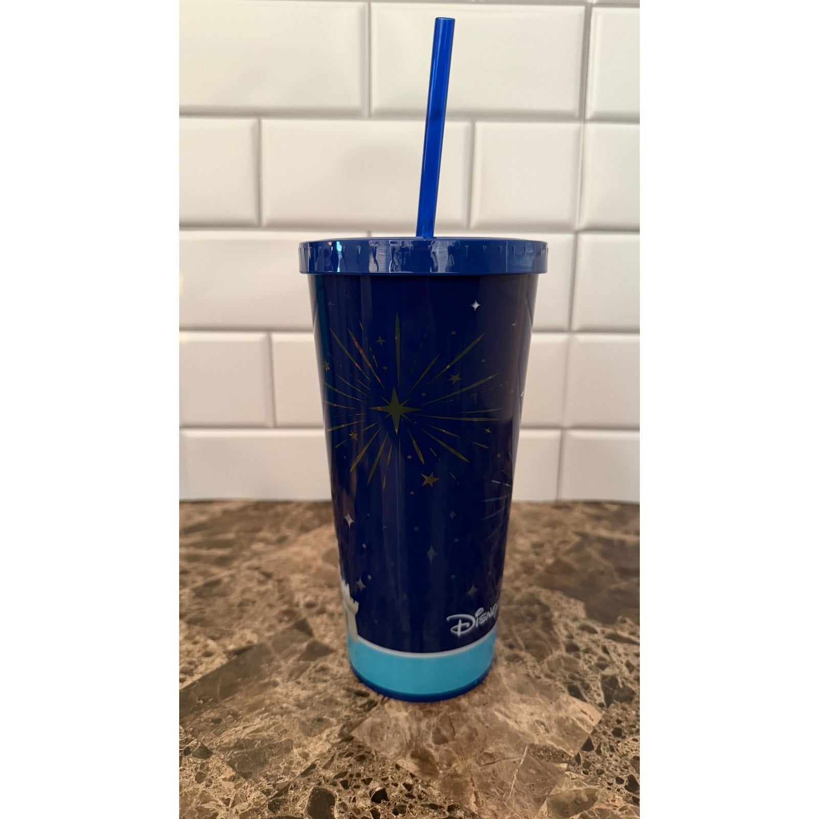 Disney Parks Cinderella Castle Light-Up Tumbler with Straw - NEW