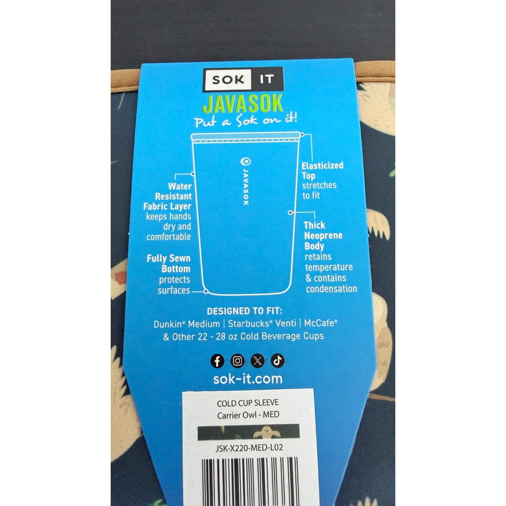 JavaSok "Acceptance Letter" Iced Coffee Sleeve - Medium 22-28oz NWT