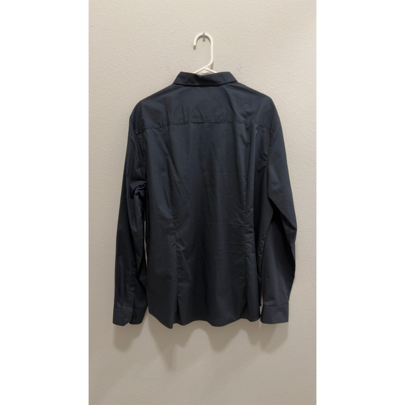 H&M Men's XL Black Slim Fit Easy Iron Long Sleeve Dress Shirt