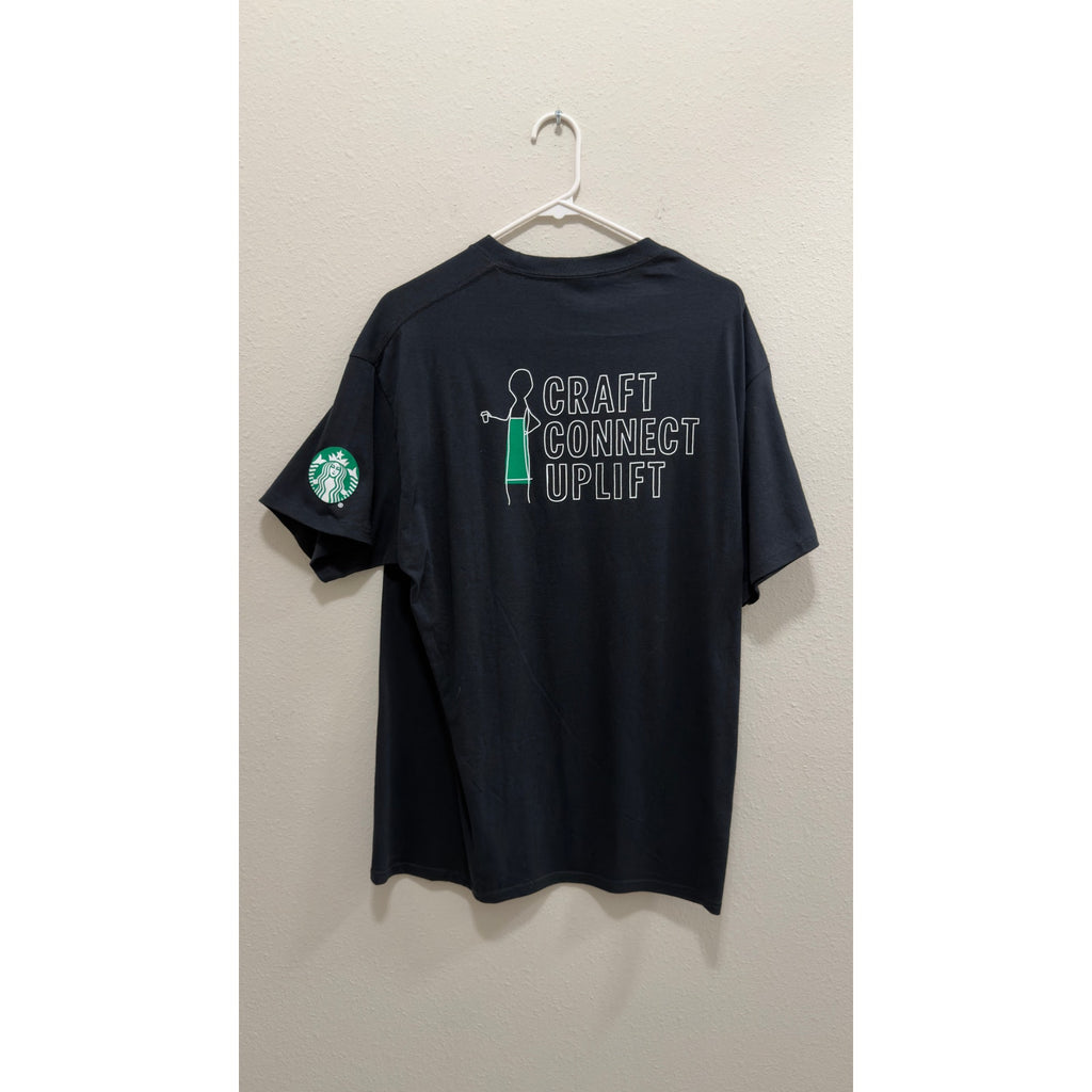 Starbucks Employee Barista Craft Connect Uplift Graphic T-Shirt Black Size Large