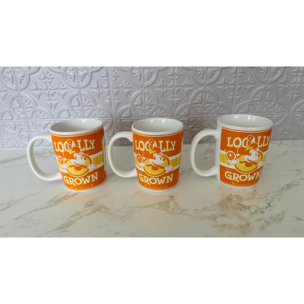 Disney Minnie Mouse Locally Grown Citrus Ceramic Coffee Mugs - Set of 3