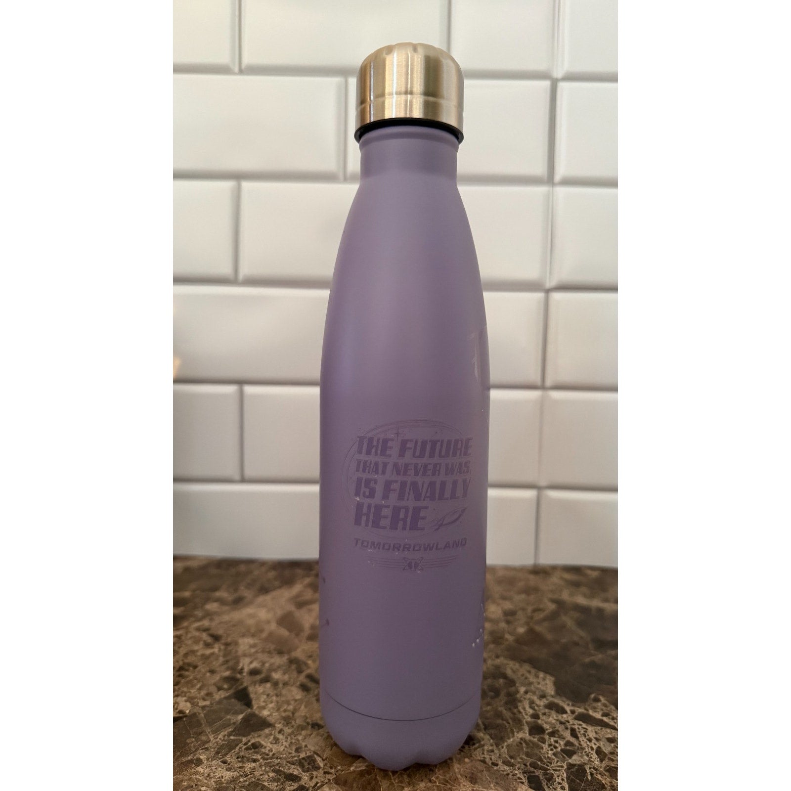 Disney Parks Tomorrowland "Purple Wall" Stainless Steel Water Bottle - Imperfect