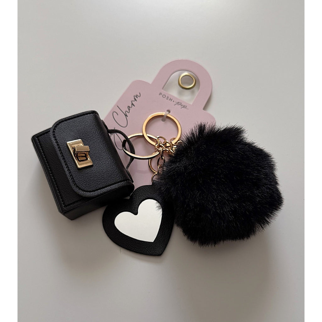 NEW Posh Pop Mini Bag Charm Key Chain - Black
