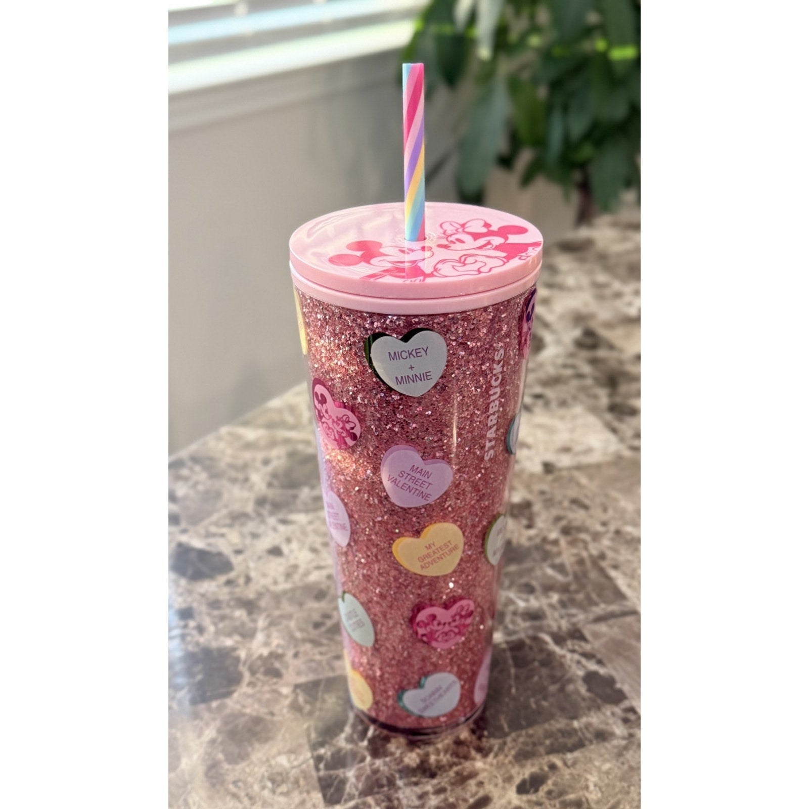 NEW Disney Parks x Starbucks Mickey & Minnie Mouse Valentine's Day 24oz Tumbler
