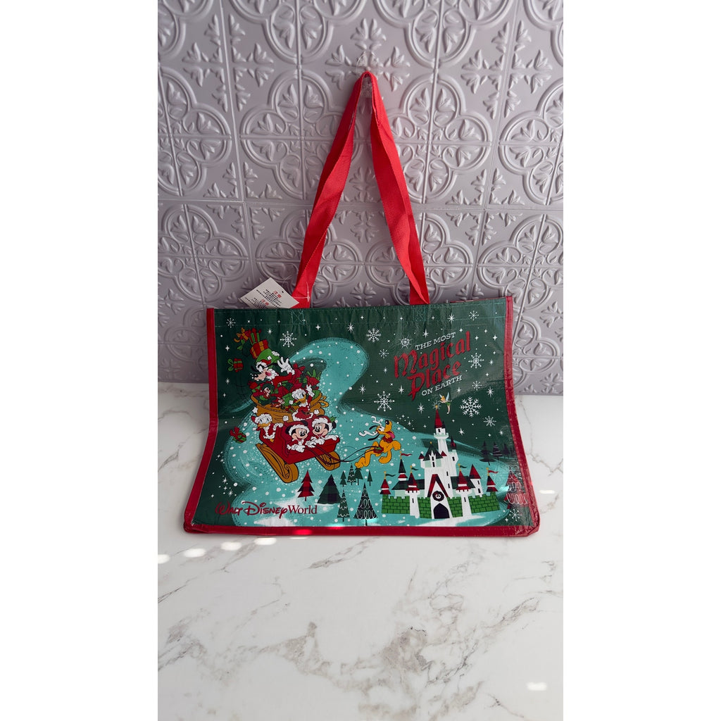 Disney Parks Christmas Holiday Reusable Shopping Tote Bag Most Magical Place NWT