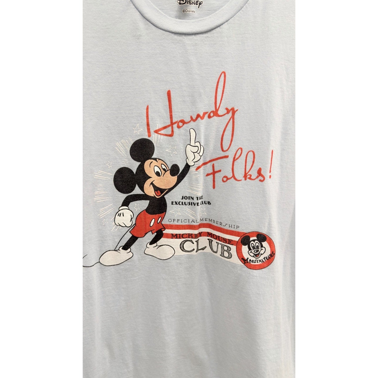 Mickey Mouse Club "Howdy Folks" Men's Graphic T-Shirt - Large - NWT