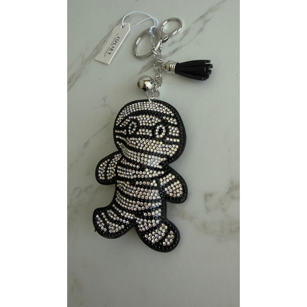 Crystal Avenue Halloween Sparkling Rhinestone Mummy Keychain Purse Charm NWT