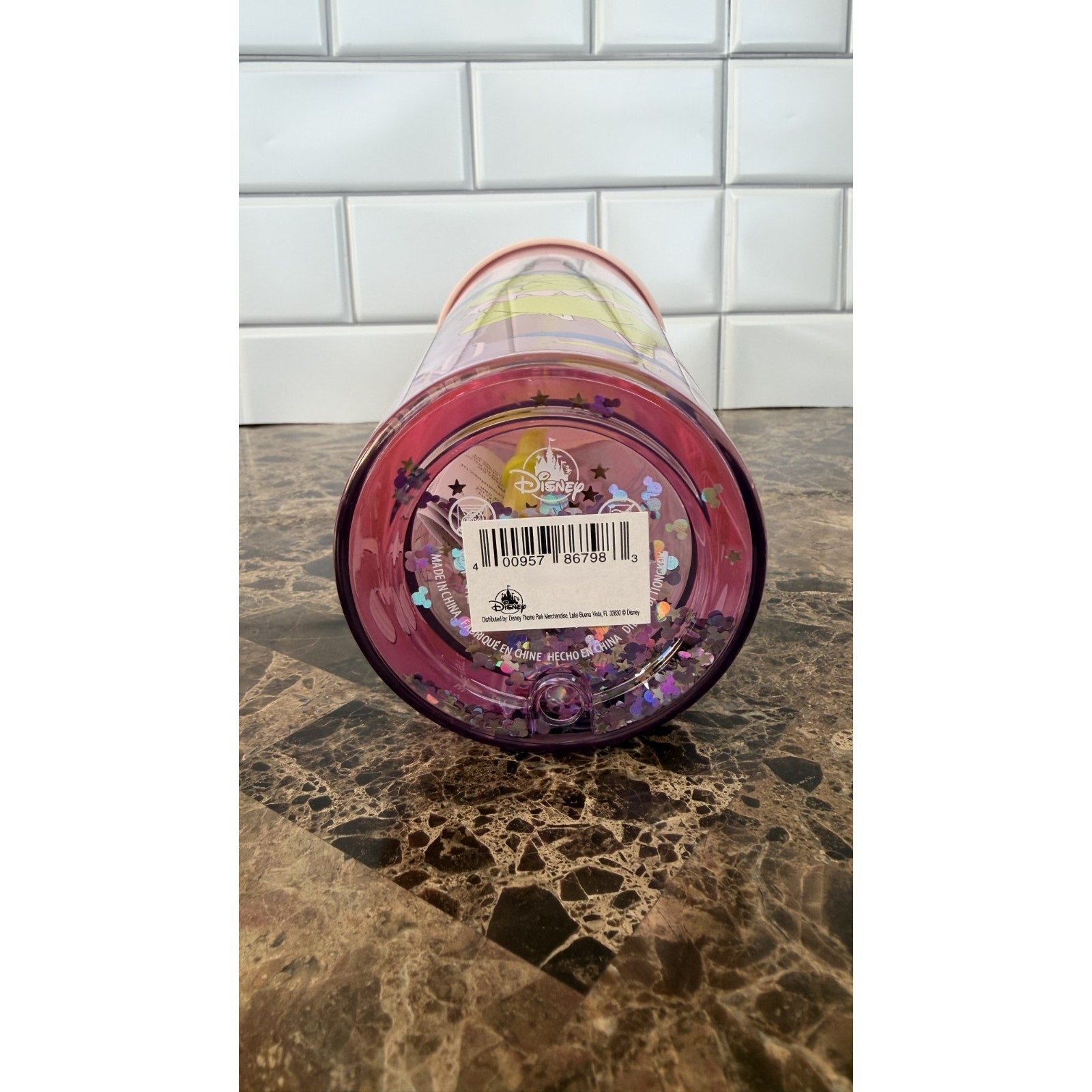 Disney Fantasia Liquid Glitter Tumbler with Sorcerer Hat Charm - 22oz
