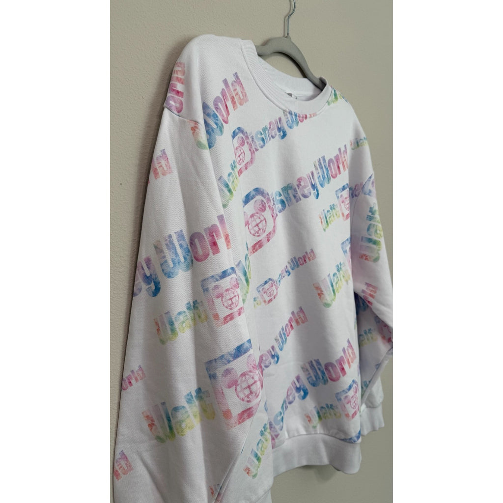 Walt Disney World Pastel Tie-Dye All Over Print Sweatshirt Adult Unisex L