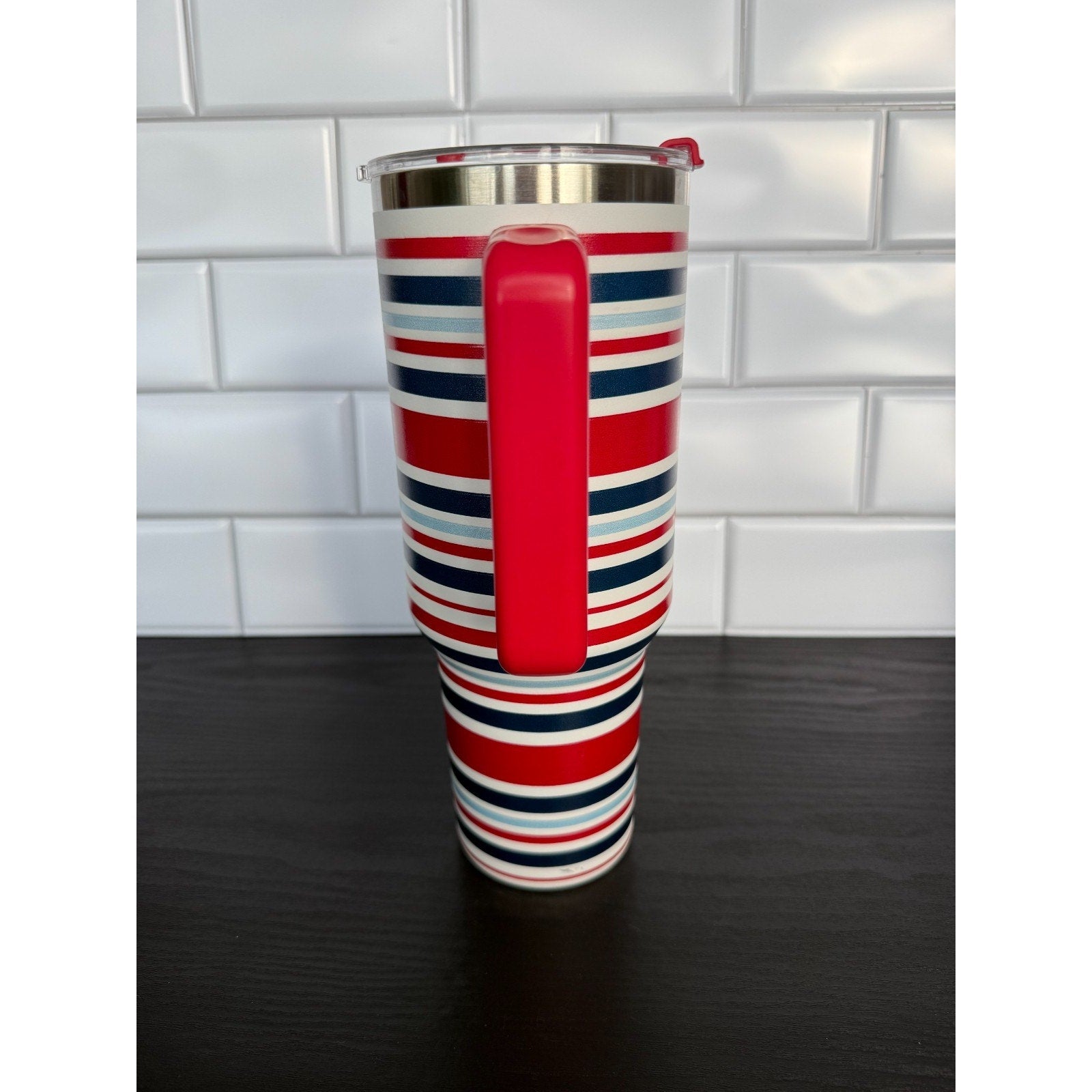 Ashland 40oz Stainless Steel Insulated Tumbler - Red/White/Blue Stripe NEW