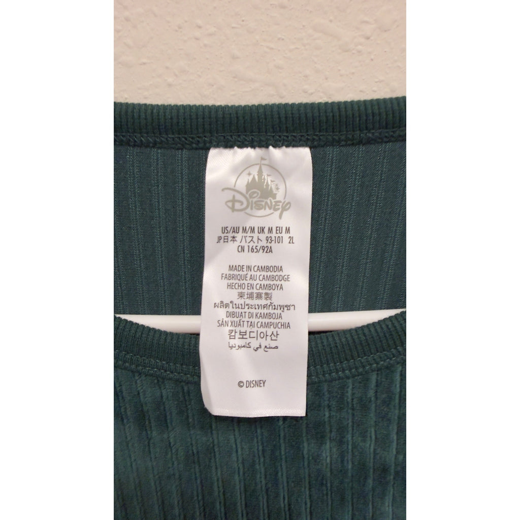 Disney Parks Haunted Mansion Wallpaper Teal Velvet Flocked Crewneck Large