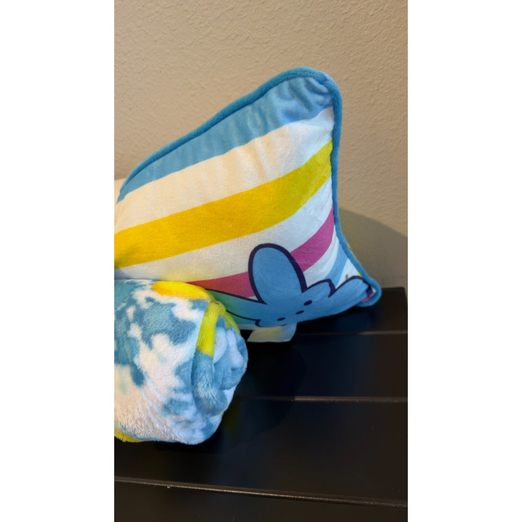 Peeps Striped 2-Piece Plush Set — Throw & Pillow 50x60 - NEW