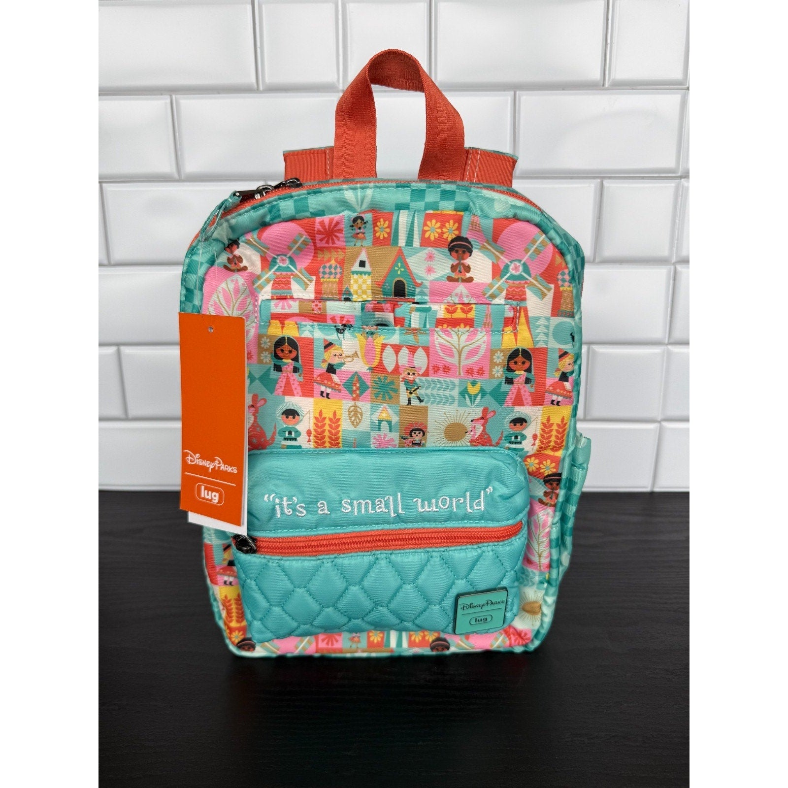 Disney Parks x Lug "It’s a Small World" Volley Mini Backpack - Green - NWT