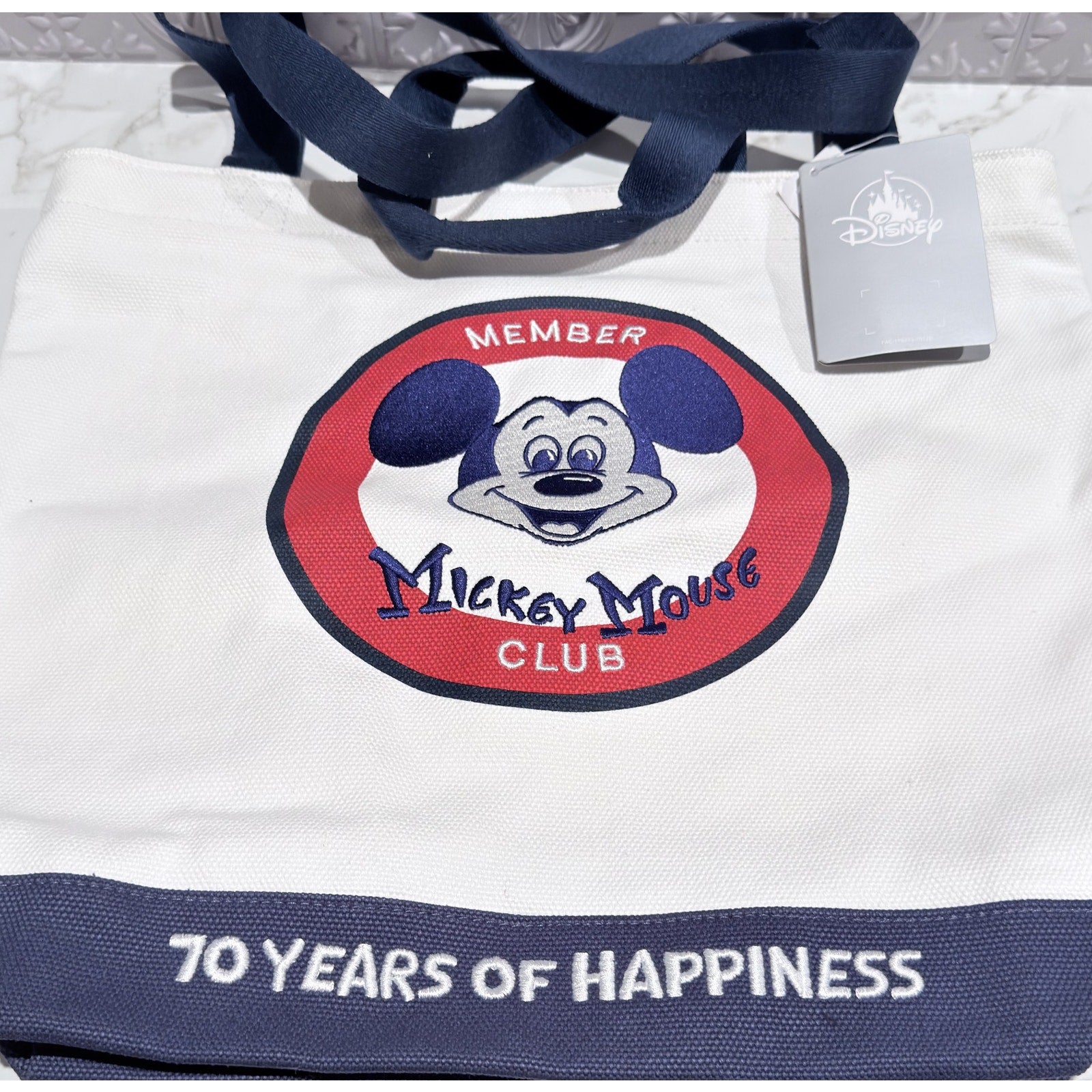Disney The Mickey Mouse Club 70th Anniversary Canvas Tote Bag NEW