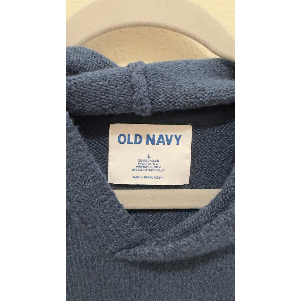 Old Navy Go-Recycled Fair Isle Knit Pullover Hoodie Sweater Men's Large