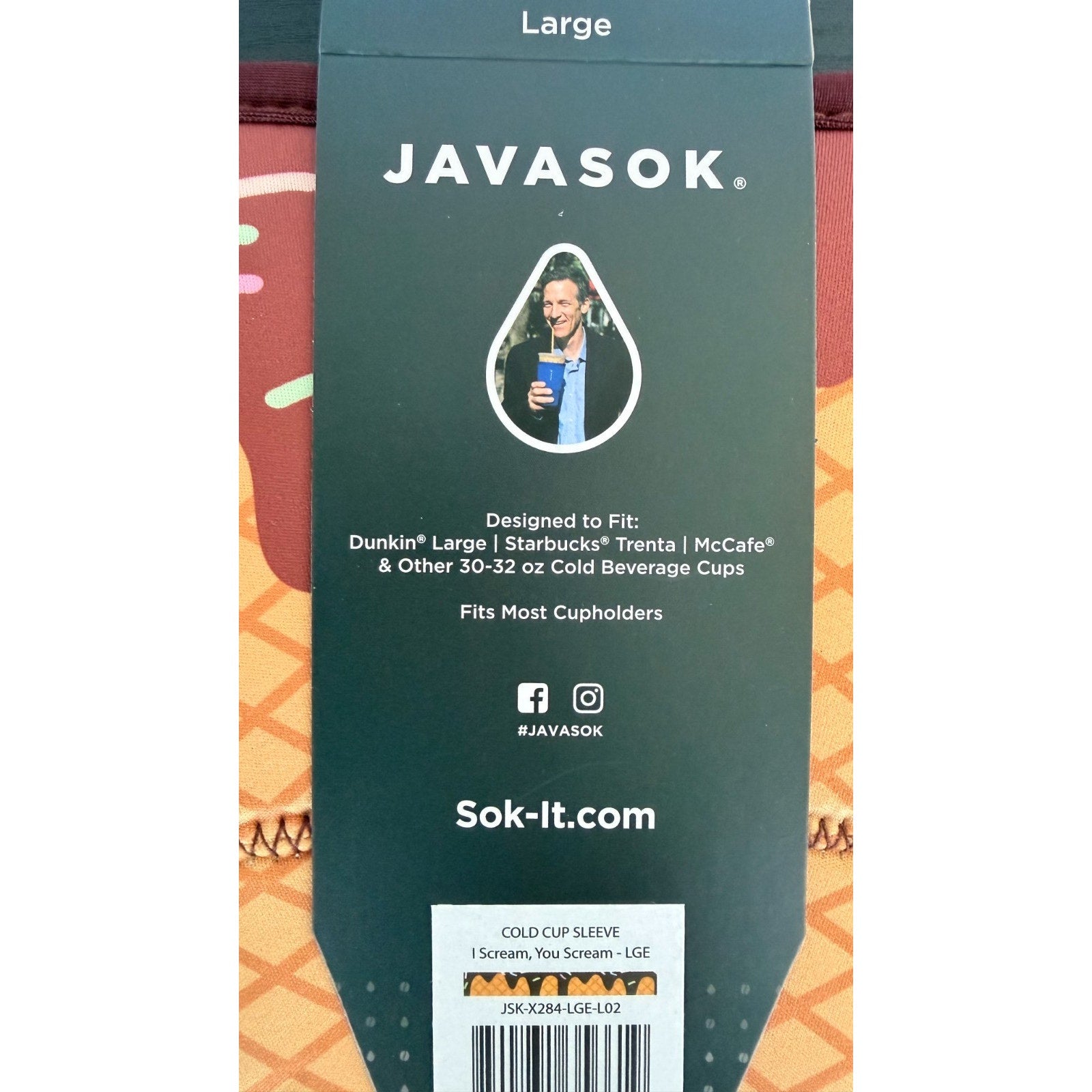 JavaSok "I Scream You Scream" Iced Coffee Sleeve - Large 30-32oz NWT