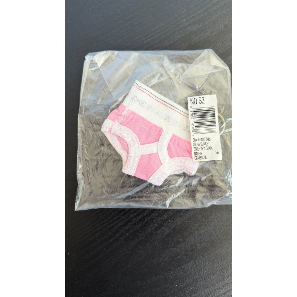 New Jockey Classic Brief Mini Keychain - Tiny Light Pink Cotton Underwear - NWT