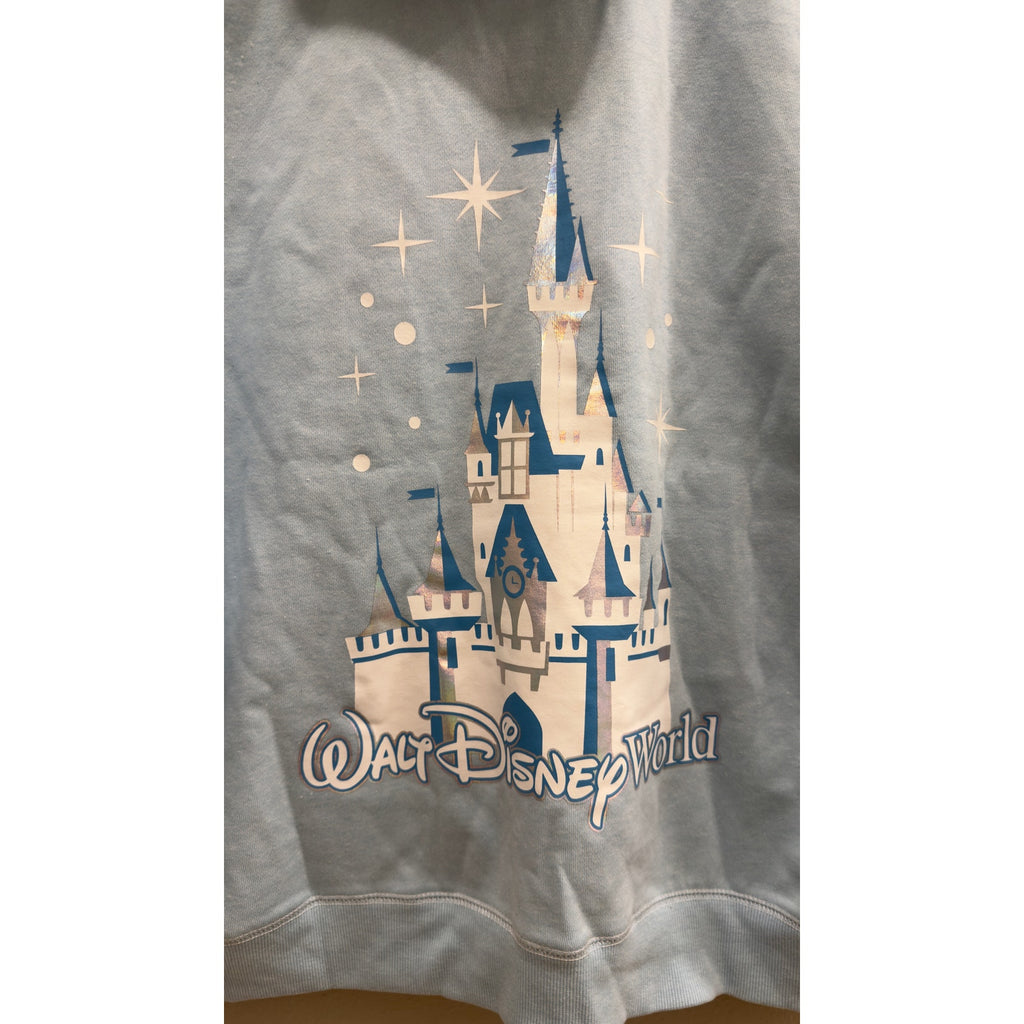 Walt Disney World Cinderella Castle V-Neck Pullover Hoodie NWT Large