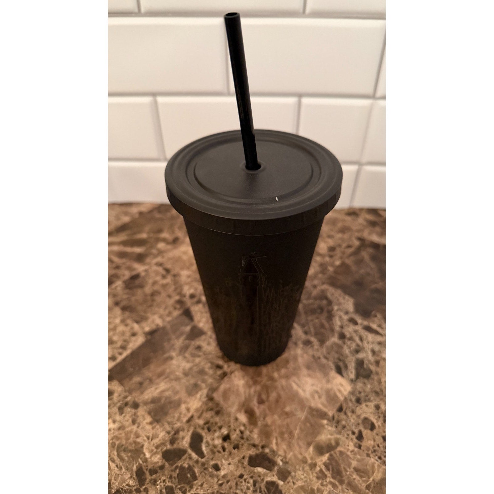 Disney Parks Fantasyland Castle Matte Black Tumbler - NEW