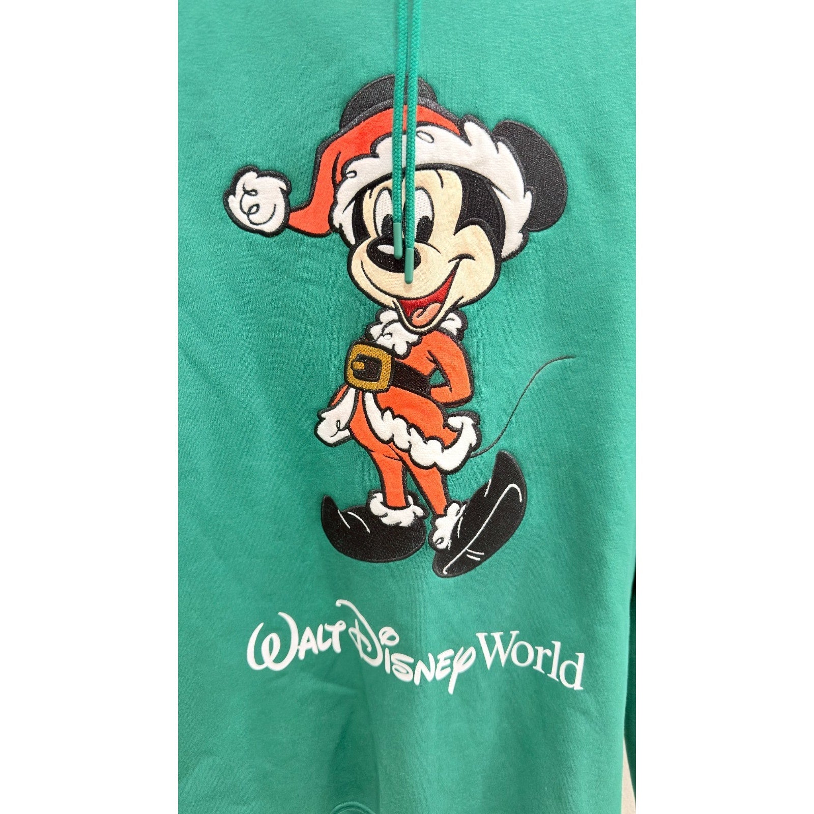 NWT Disney Parks Santa Mickey Mouse Adult Pullover Hoodie Large