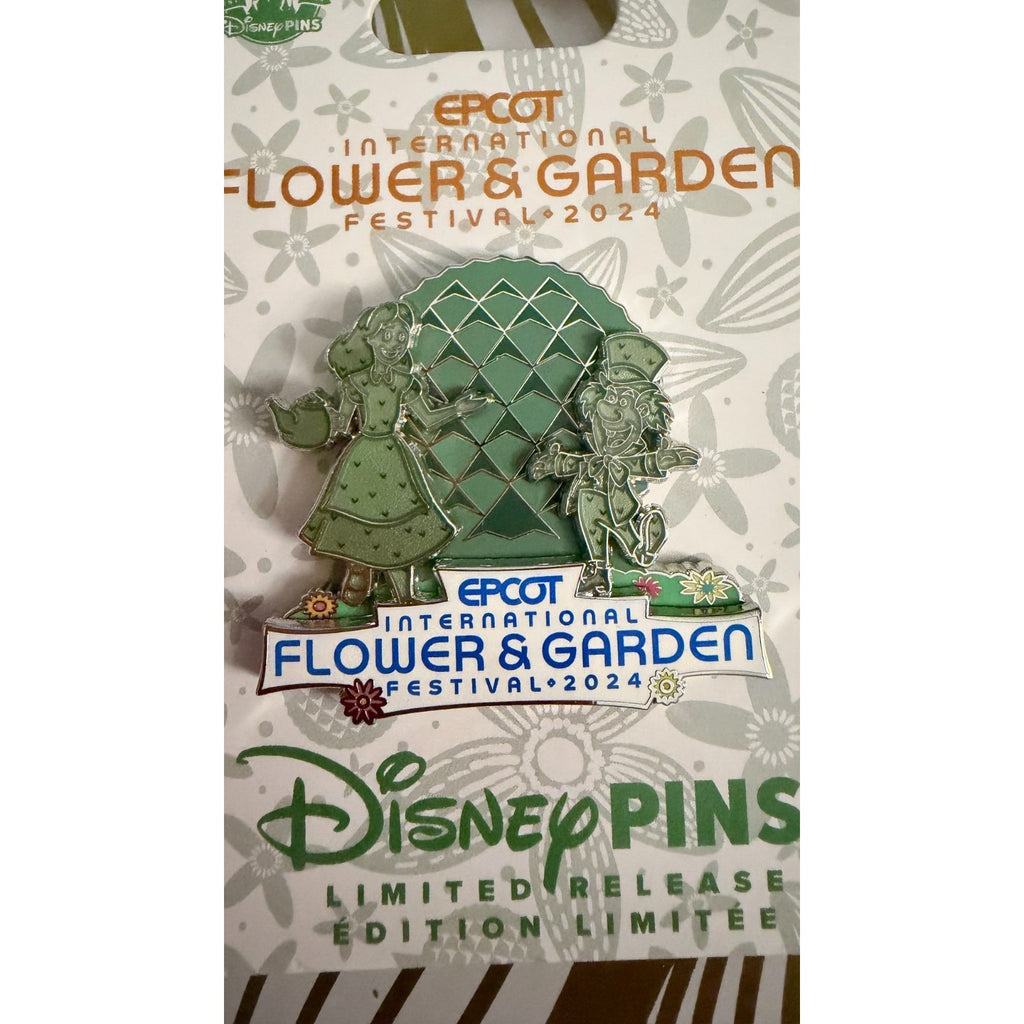 Disney Parks 2024 Epcot Flower & Garden ALICE IN WONDERLAND Topiary Pin NEW