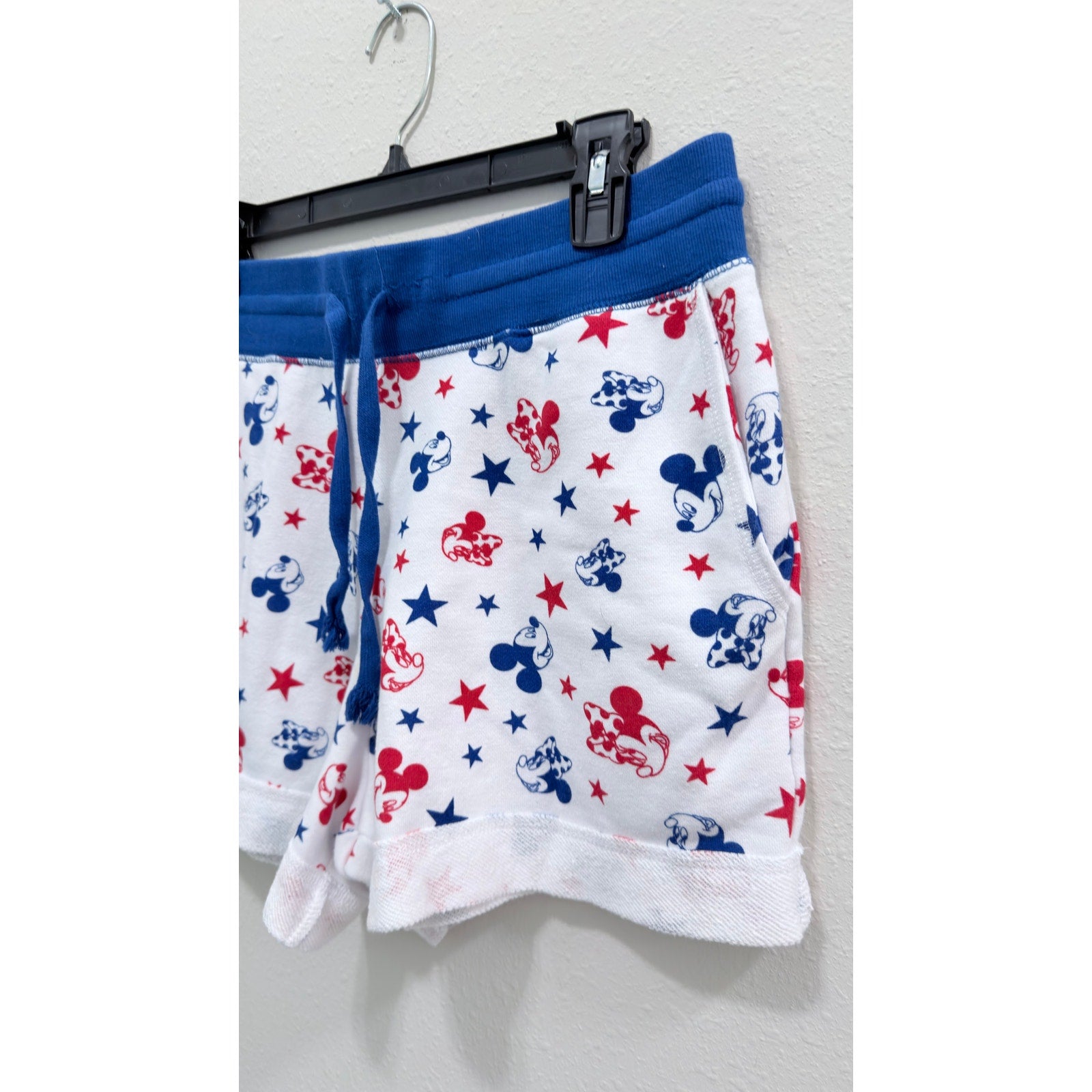 Disney Mickey Minnie Mouse Americana Knit Shorts Women's Large Patriotic NWT
