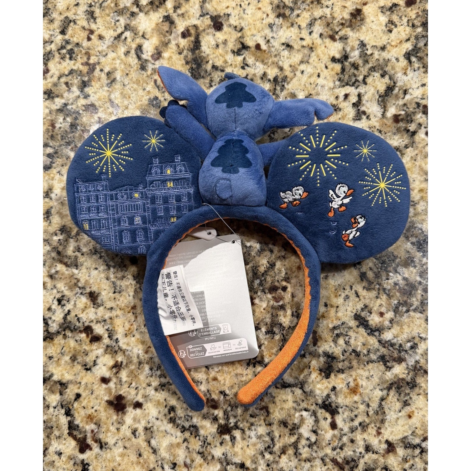 NEW Disney Parks Disneyland Paris Stitch Plush Minnie Ears Headband