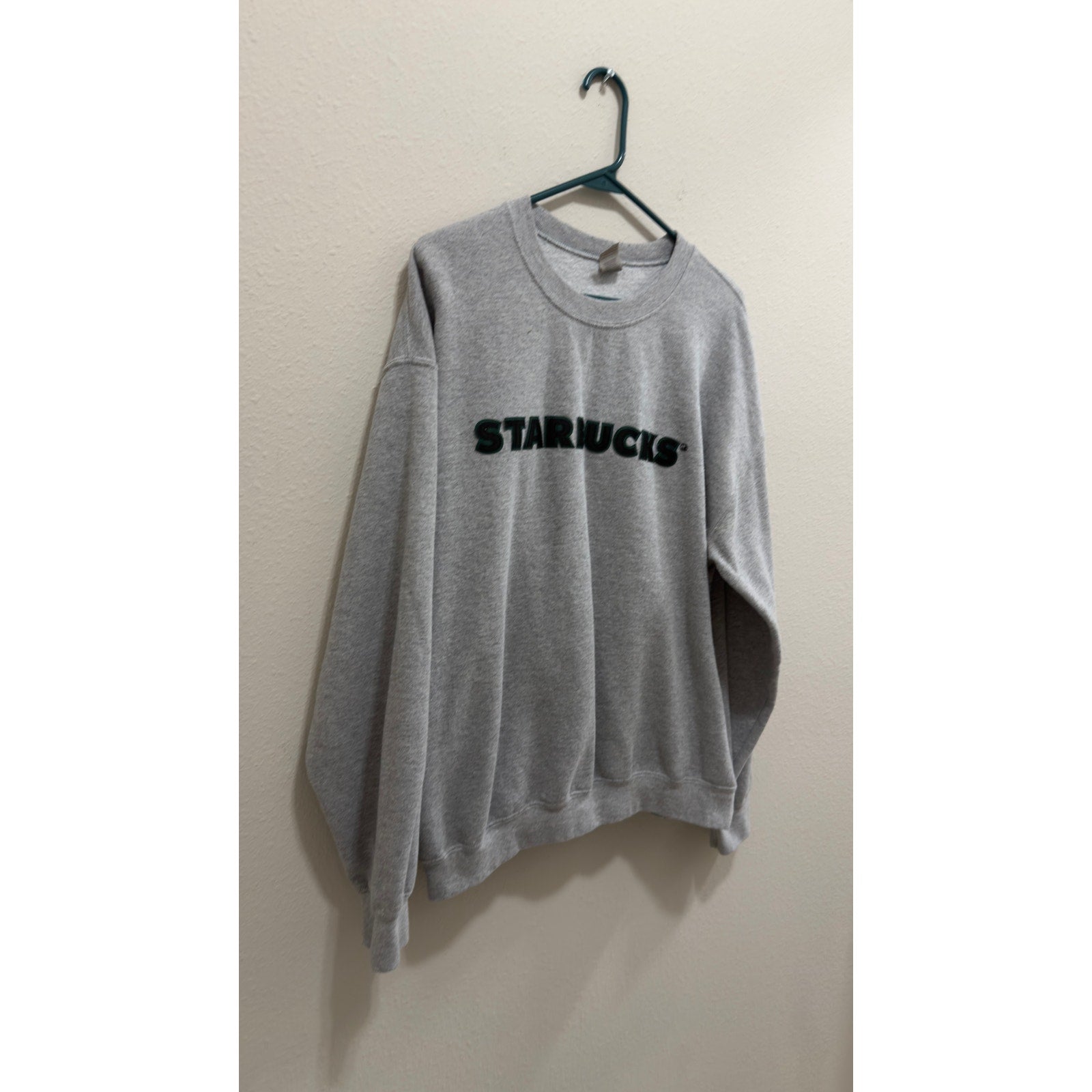 Starbucks Gray Embroidered Black Logo Crewneck Sweatshirt Large