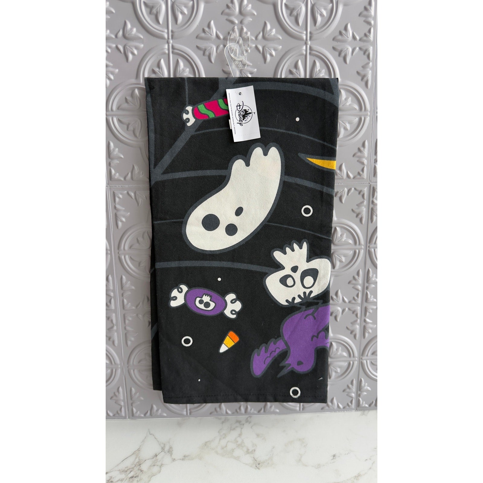 Disney Halloween Mickey Ghost Pumpkin Boo Embroidered Kitchen Towel NWT